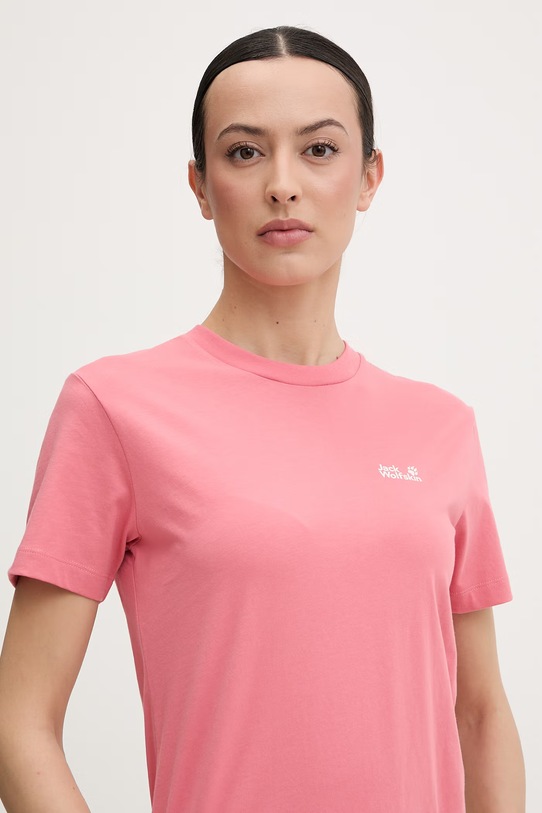 Jack Wolfskin t-shirt damski bawełniany Essential różowy A65757