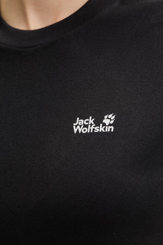 Jack Wolfskin t-shirt γυναικείο βαμβακερό Essential A65757 μαύρο