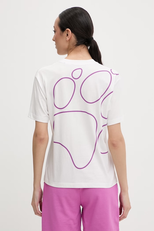 Odzież Jack Wolfskin t-shirt damski bawełniany Celebrate The Paw A65913 biały