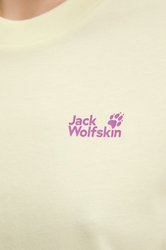 Jack Wolfskin t-shirt damski bawełniany Celebrate The Paw A65913 żółty