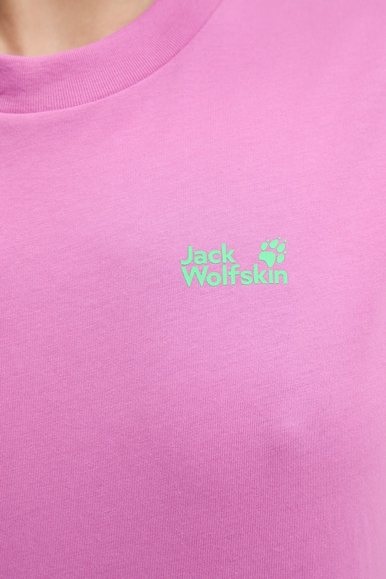 Jack Wolfskin t-shirt damski bawełniany Celebrate The Paw A65913 różowy