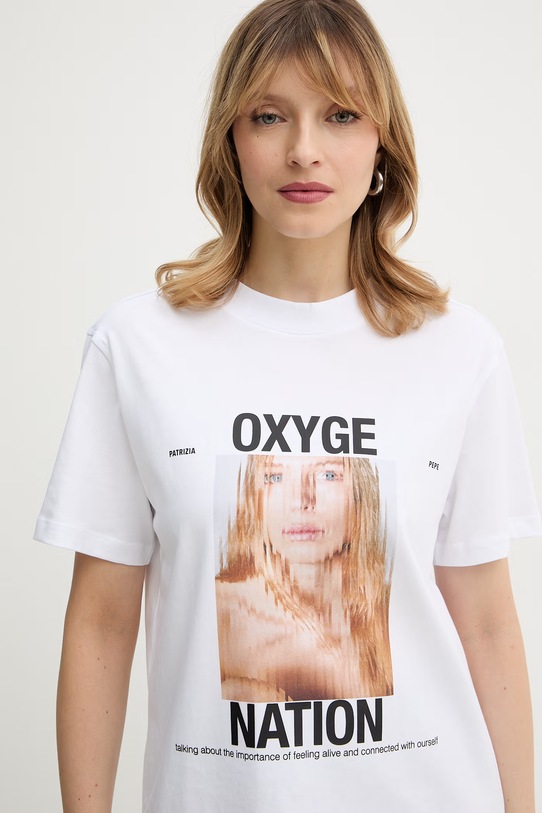 Patrizia Pepe t-shirt bawełniany biały 8M1786.J384