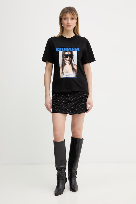 Patrizia Pepe t-shirt bawełniany 8M1786.J384 czarny SS26