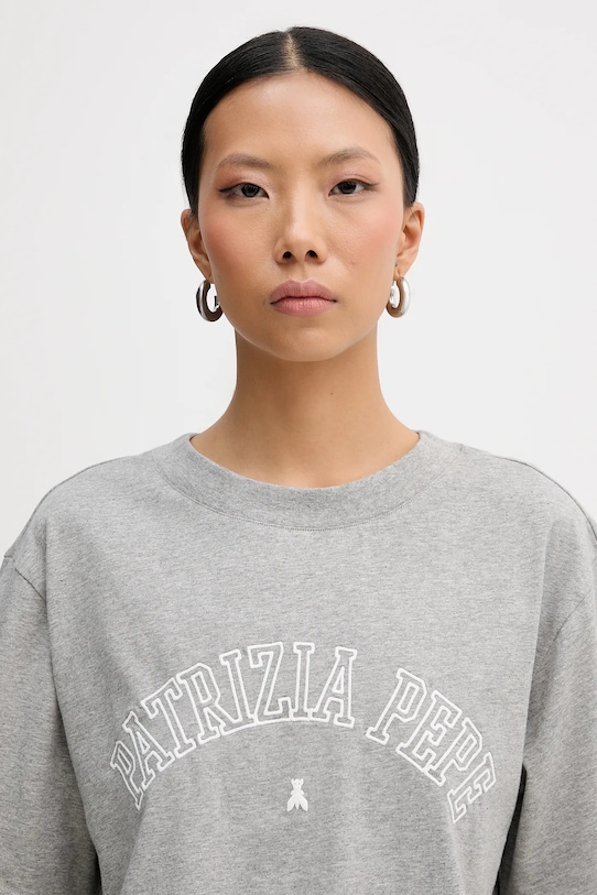 Patrizia Pepe t-shirt bawełniany szary 8M1798.J387