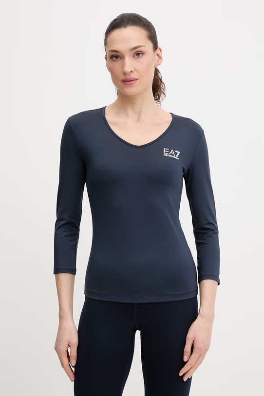 Μακρυμάνικο προπόνησης EA7 Emporio Armani slim σκούρο μπλε AF14524.7W000315