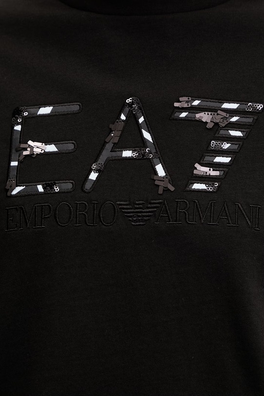 Βαμβακερό μπλουζάκι EA7 Emporio Armani AF21636.7W001096 μαύρο