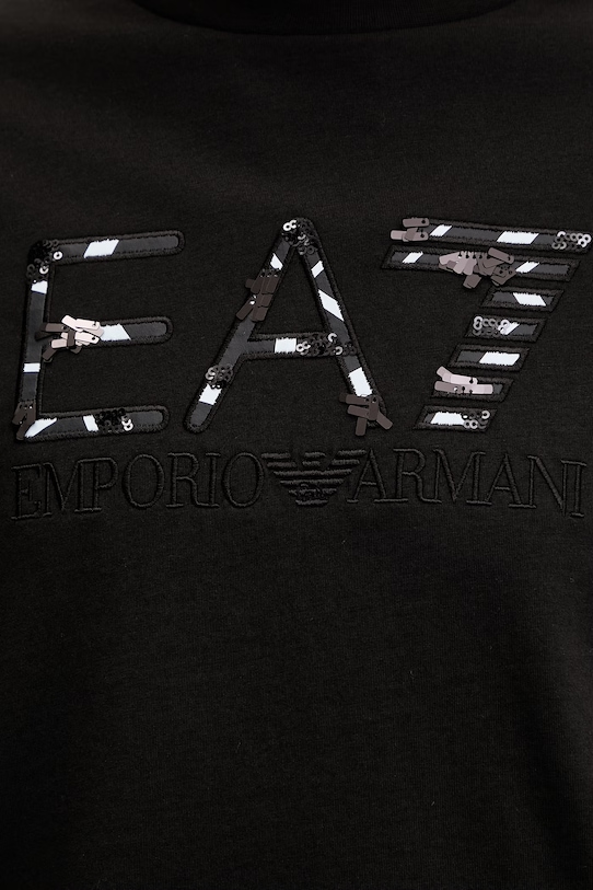 Βαμβακερό μπλουζάκι EA7 Emporio Armani AF21636.7W001096 μαύρο
