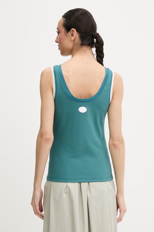 Oblečení EA7 Emporio Armani dámský top s viskózou AF13289.7W000916 tyrkysová
