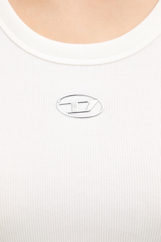 Diesel top damski bawełniany z elastanem T-ANKI-OD A19908.0JMBA biały