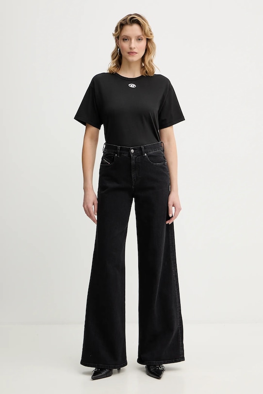 Diesel t-shirt bawełniany T-NORMY-OD-S1 A20399.0JMBB czarny SS26