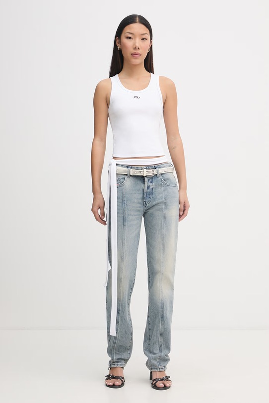 Diesel top damski bawełniany z elastanem T-ANKY-TAIL A21019.0EJAI biały SS26