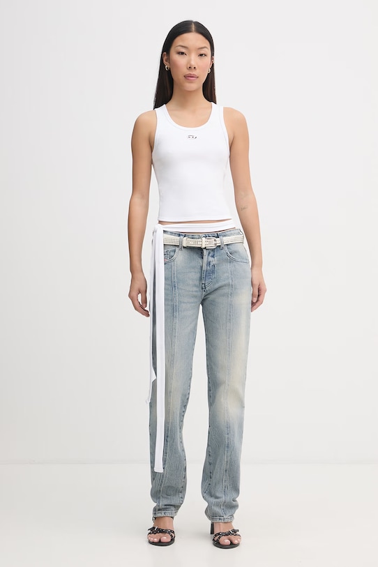 Diesel top damski bawełniany z elastanem T-ANKY-TAIL A21019.0EJAI biały SS26