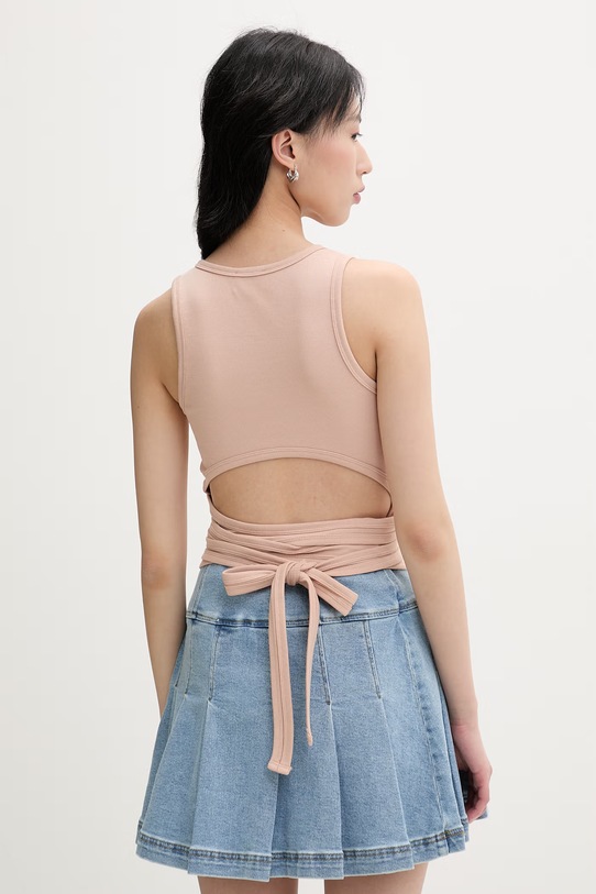 Odzież Diesel top damski bawełniany z elastanem T-ANKY-TAIL A21019.0EJAI beżowy