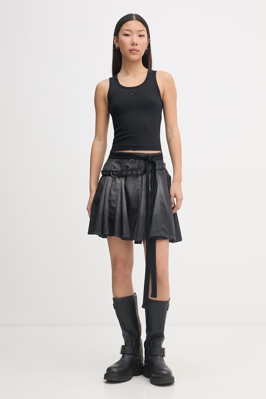 Diesel top damski bawełniany z elastanem T-ANKY-TAIL A21019.0EJAI czarny SS26