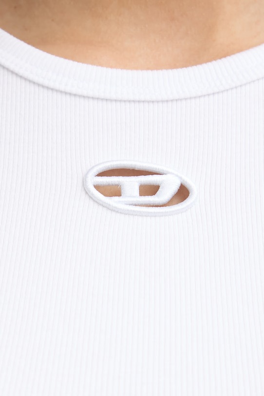Diesel crop top damski bawełniany T-BUNNY-TAIL-S1 A21197.0EJAI biały