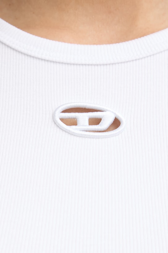 Diesel crop top damski bawełniany T-BUNNY-TAIL-S1 A21197.0EJAI biały