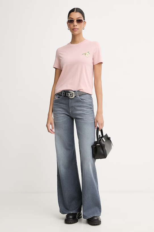 Diesel t-shirt damski bawełniany T-REG-S1 A22488.0JMBD różowy SS26