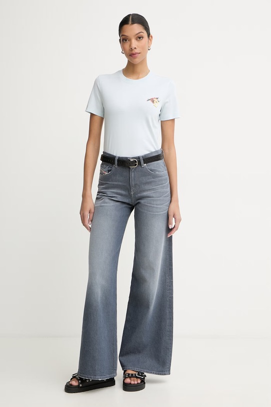 Diesel t-shirt damski bawełniany T-REG-S1 A22488.0JMBD niebieski SS26