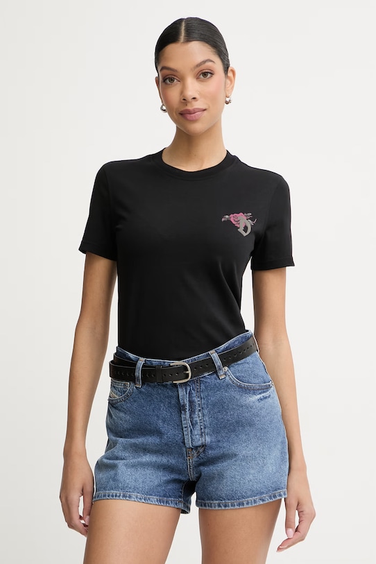 Diesel t-shirt damski bawełniany T-REG-S1 czarny A22488.0JMBD