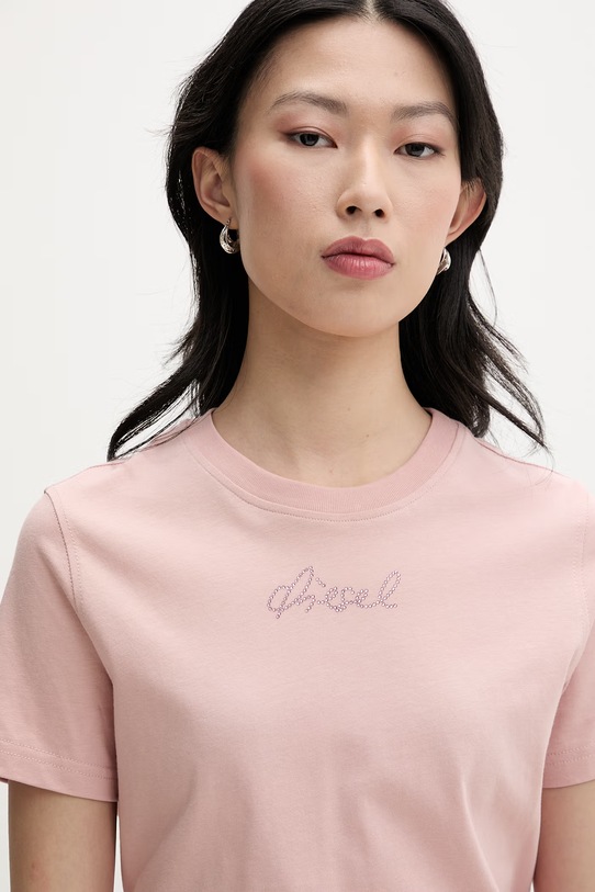 Diesel tricou basic pentru femei, din bumbac T-REG-S2 roz A22503.0JMBD