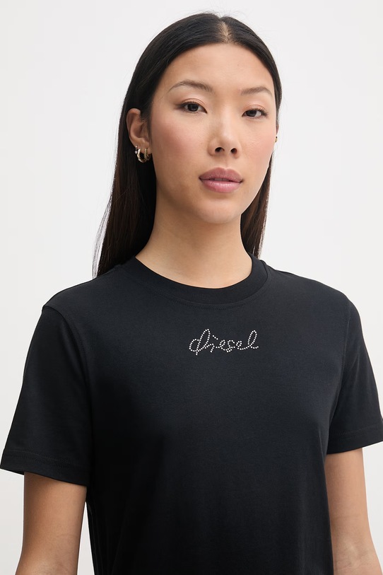 Diesel t-shirt basic damski bawełniany T-REG-S2 czarny A22503.0JMBD