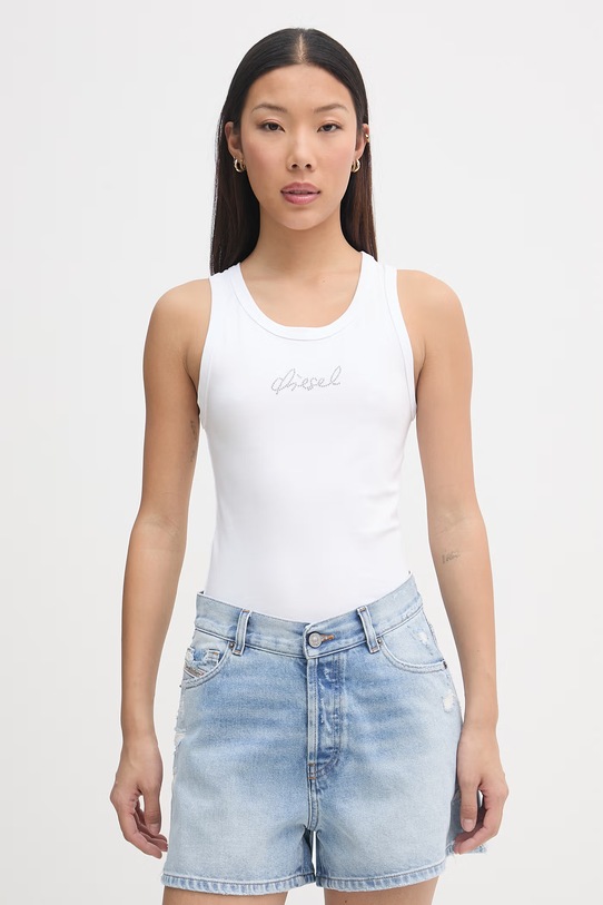 Diesel top damski bawełniany T-ANKY-S2 biały A22506.0QHHA