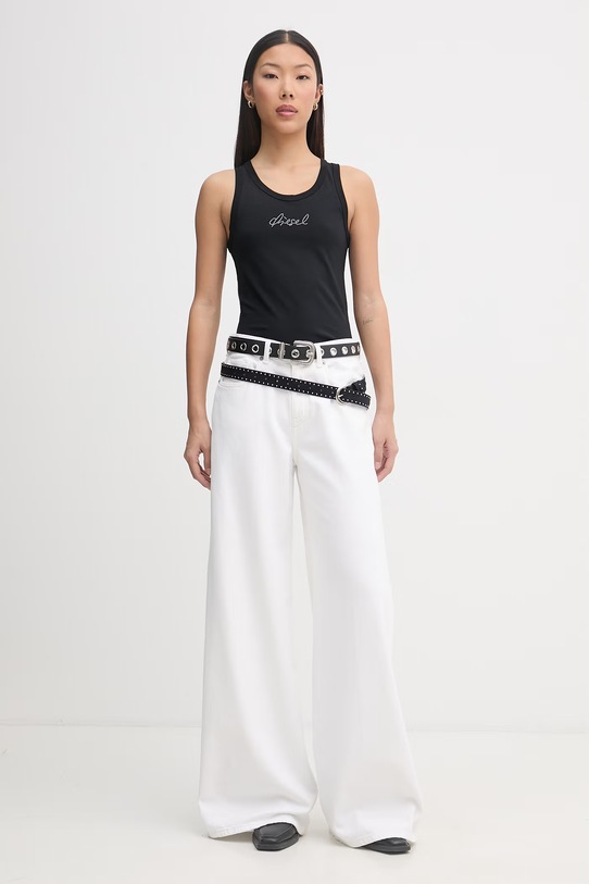 Diesel top damski bawełniany T-ANKY-S2 A22506.0QHHA czarny SS26