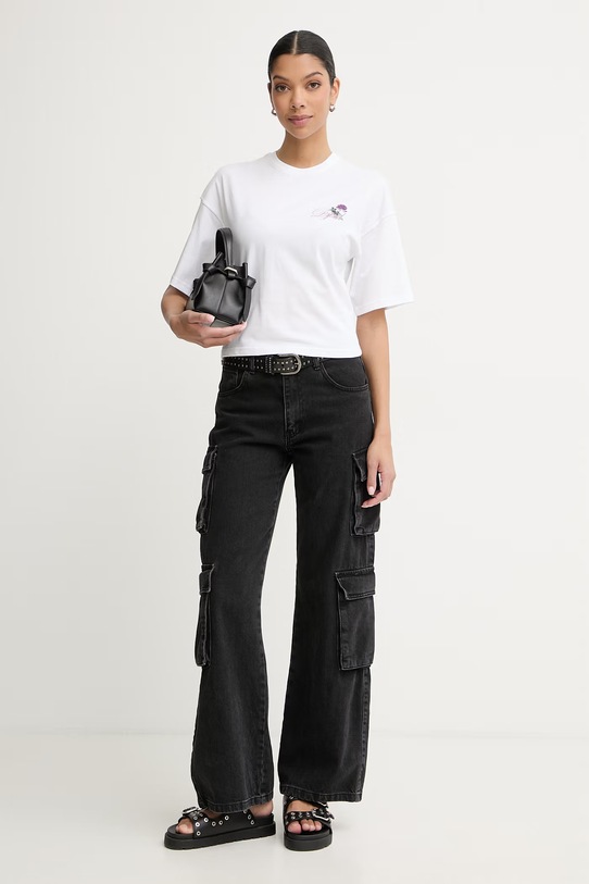 Diesel crop top damski bawełniany T-CROPYN A22507.0JMBD biały SS26