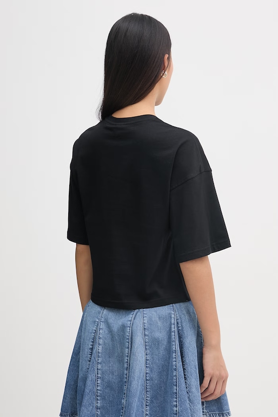 Odzież Diesel crop top damski bawełniany T-CROPYN A22507.0JMBD czarny