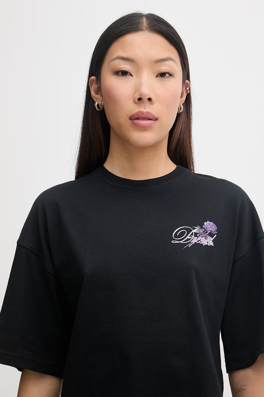 Diesel crop top damski bawełniany T-CROPYN czarny A22507.0JMBD