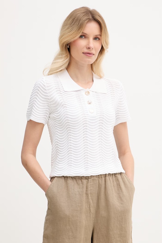 Joseph Ribkoff polo tričko dámske s viskózou biela 262926