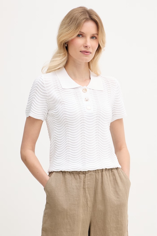 Joseph Ribkoff polo tričko dámske s viskózou biela 262926