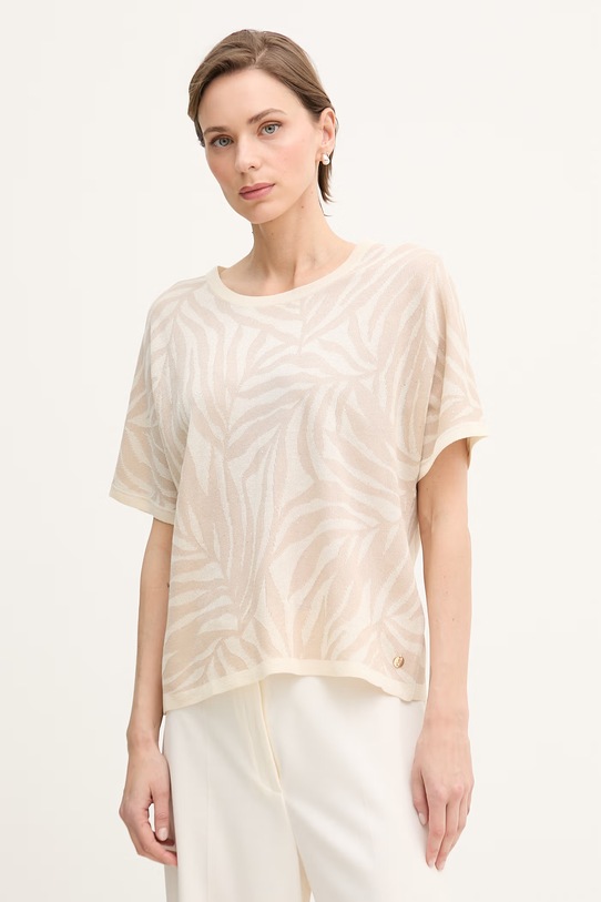 Joseph Ribkoff t-shirt damski z wiskozą beżowy 262956