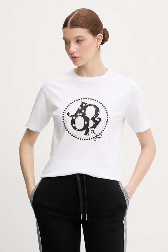 Joop! t-shirt bawełniany nadruk biały 30100822