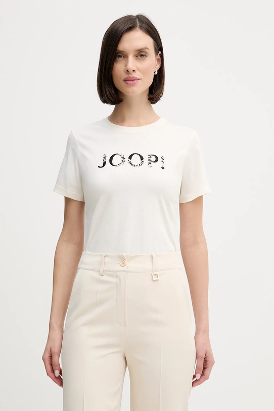 Joop! t-shirt bawełniany regular beżowy 30100842