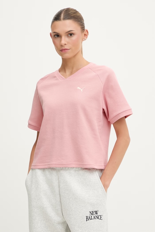 Puma t-shirt γυναικείο Class Relaxed ροζ 691872