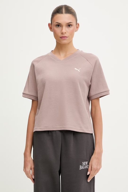 Puma t-shirt damski Class Relaxed brązowy 691872