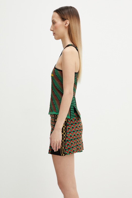 Puma Ahluwalia bluzka asymetryczna damska z wiskozą 635237 zielony SS26