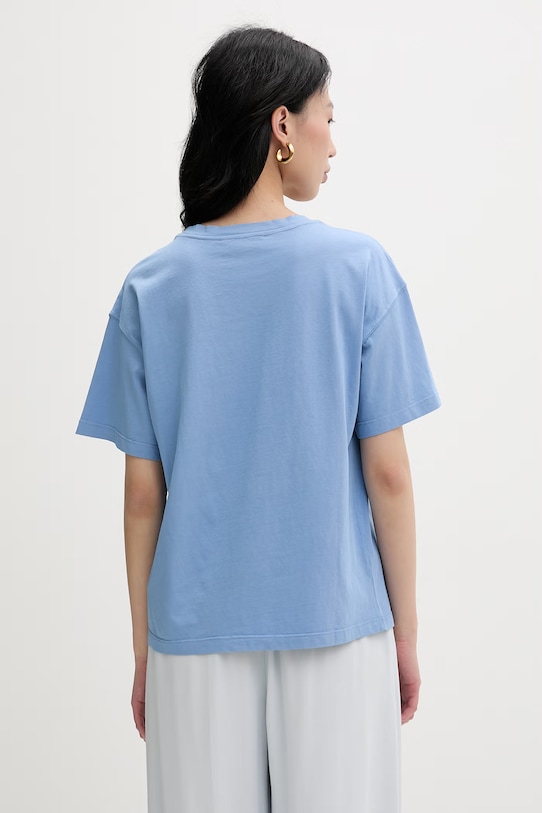 Odzież ERMANNO Firenze t-shirt basic damski bawełniany D48EL009EE3 niebieski