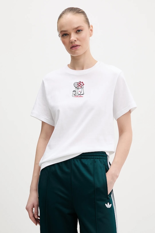 adidas t-shirt bawełniany bawełna biały KA5090
