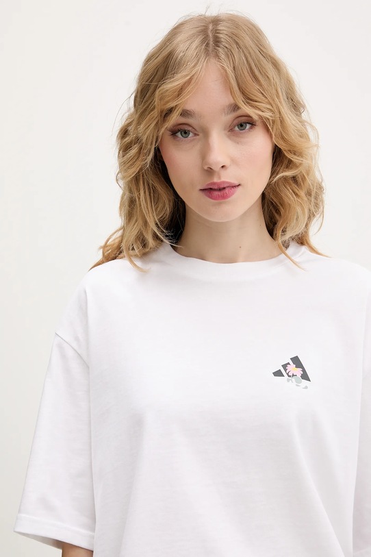 adidas t-shirt bawełniany Soft Side biały KA5091