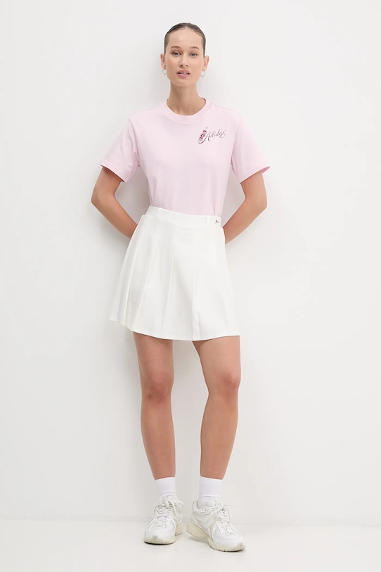 Βαμβακερό μπλουζάκι adidas KA9966 ροζ SS26
