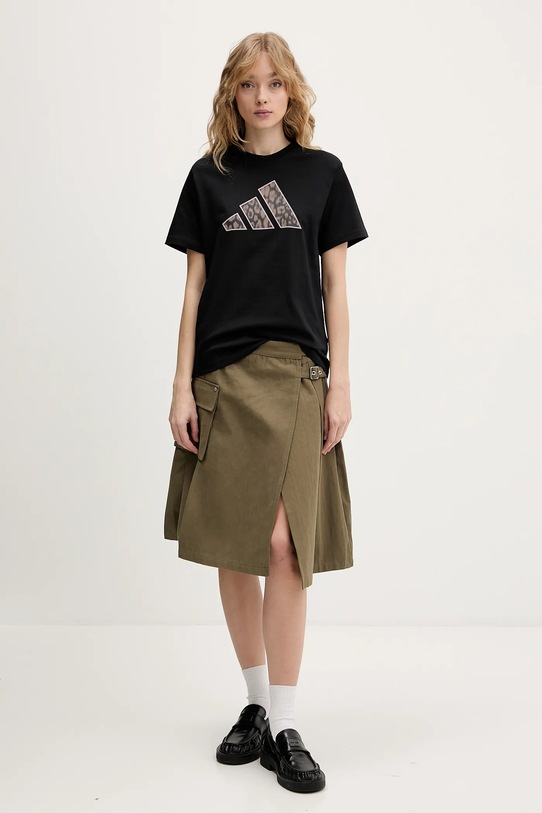 adidas t-shirt bawełniany KB7142 czarny SS26