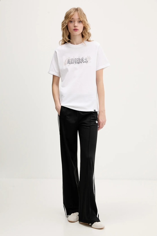 adidas t-shirt bawełniany KB7146 biały SS26