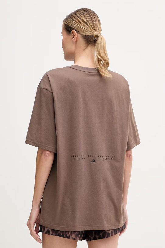 Odzież adidas Performance t-shirt treningowy KB9420 brązowy