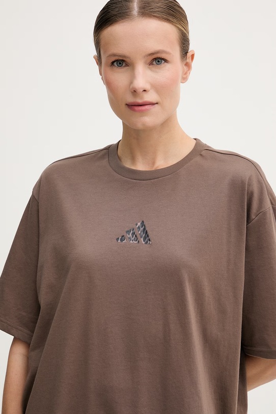 adidas Performance t-shirt treningowy brązowy KB9420