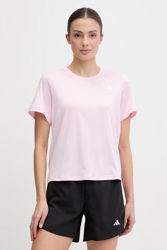 adidas Performance t-shirt treningowy z elastanem różowy KC0394