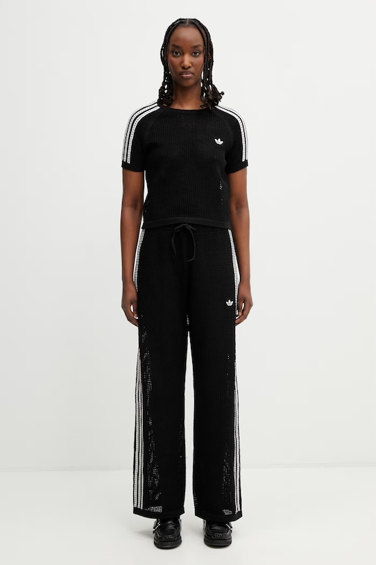 adidas Originals Crochet crop top women's KC6481 black