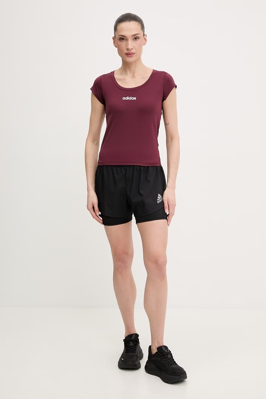 Μπλουζάκι προπόνησης adidas Performance Hyperglam KC7678 μπορντό SS26