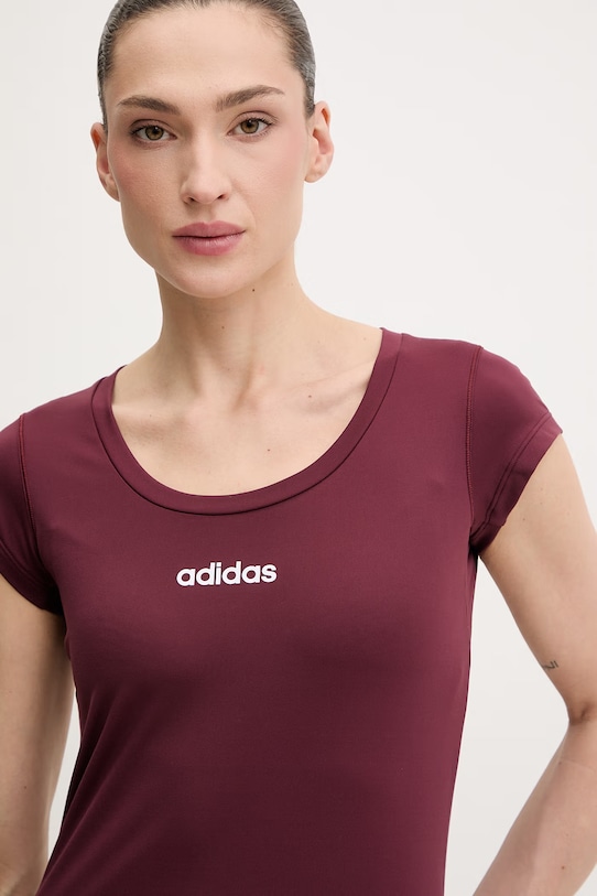 Μπλουζάκι προπόνησης adidas Performance Hyperglam μπορντό KC7678